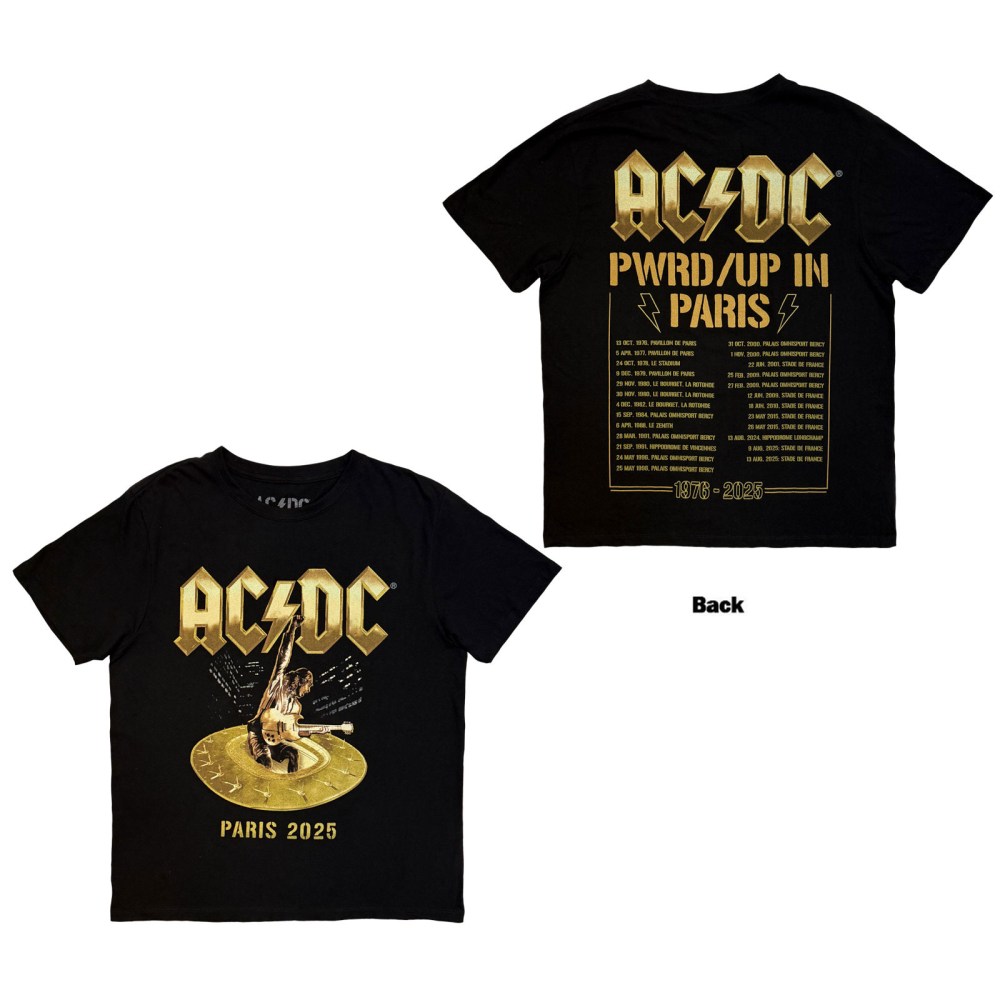 AC/DC - PWR'DUP In Paris EU Tour '25 Herren TShirt - Schwarz